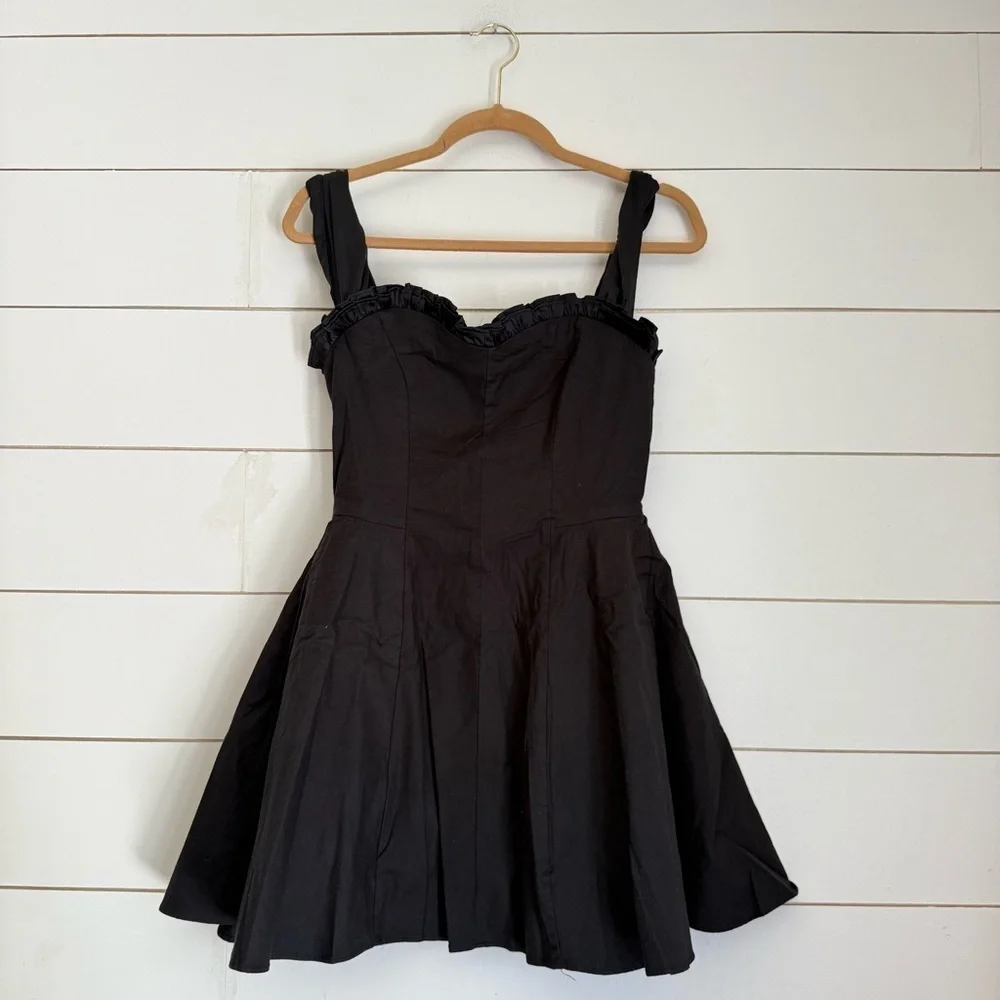 NWOT Free People midnight magic mini skater dress in black